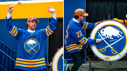Toronto Blue Jays Ernie Clement hypes up Buffalo Sabres fans