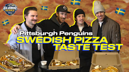 Penguins prueban pizza en Estocolmo