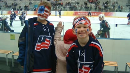 Matthew and Brady Tkachuk at 2006 Olympics