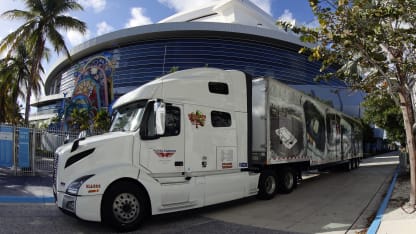 ice trucks arrive in Miami ahead of Panthers Rangers 2026 Winter Classic at loanDepot Park